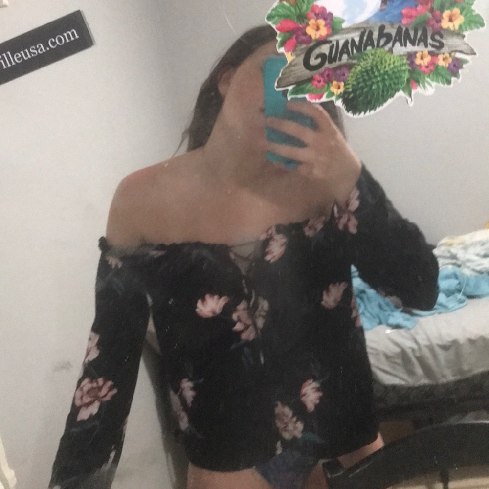 Black off the shoulder top